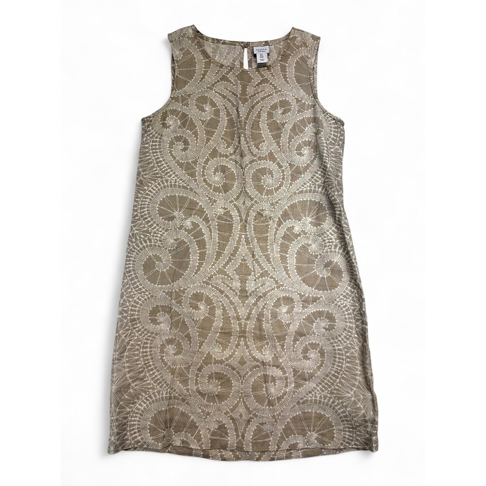 Kenar‎ Beige Embroidered Midi Sheath Dress Size 4
